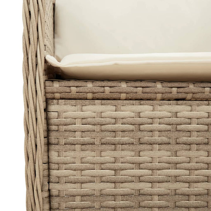 Garten Mit Kissen 2 Stk. Verstellbar Beige Poly Rattan Beige Und Creme