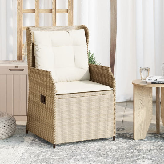 Garten Mit Kissen 2 Stk. Verstellbar Beige Poly Rattan Beige Und Creme