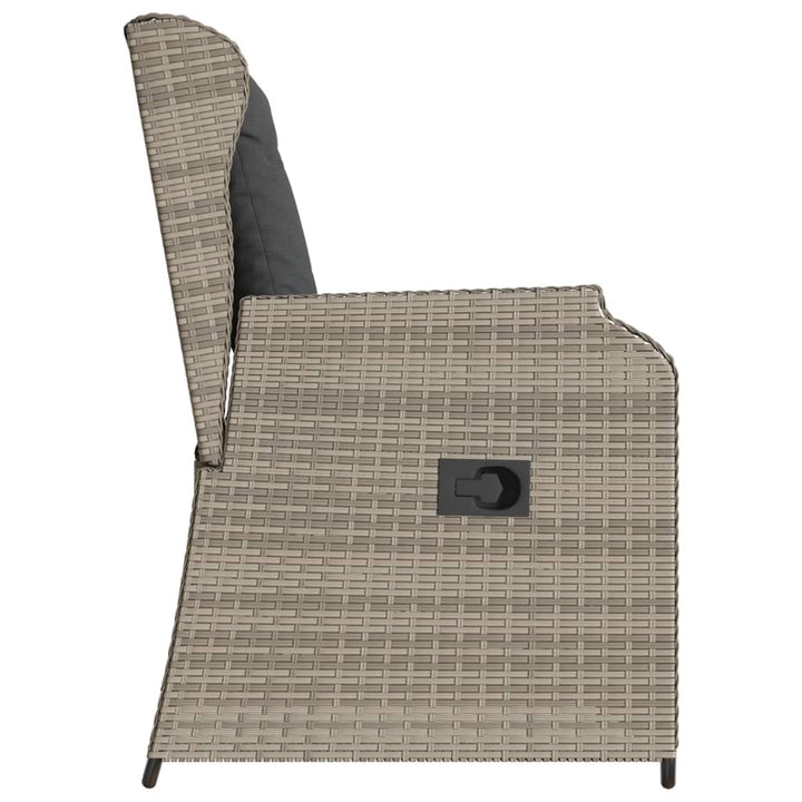 Garten Mit Kissen 2 Stk. Verstellbar Poly Rattan Hellgrau