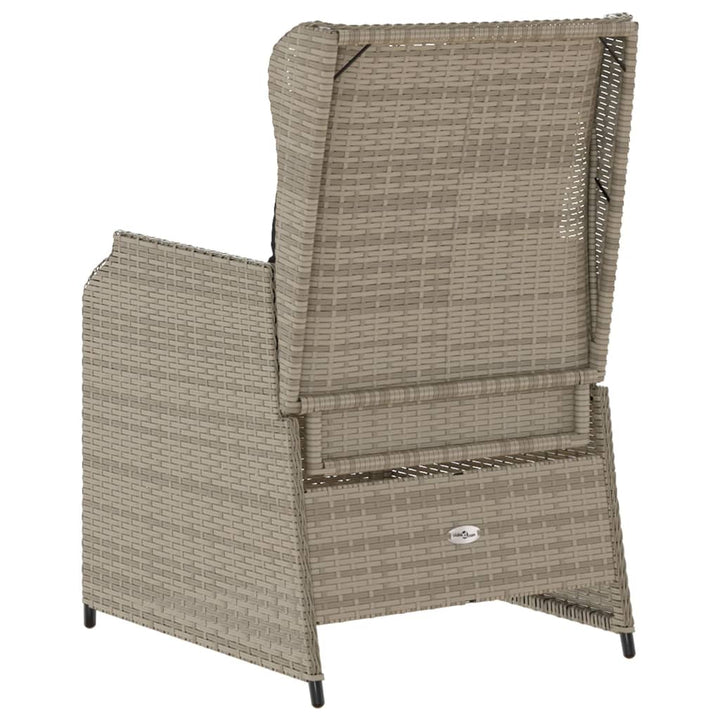 Garten Mit Kissen 2 Stk. Verstellbar Poly Rattan Hellgrau