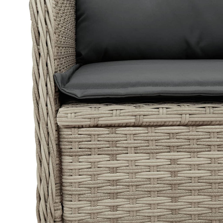 Garten Mit Kissen 2 Stk. Verstellbar Poly Rattan Hellgrau