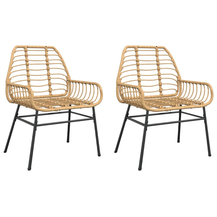 Gartenstühle 2 Stk. Poly Rattan