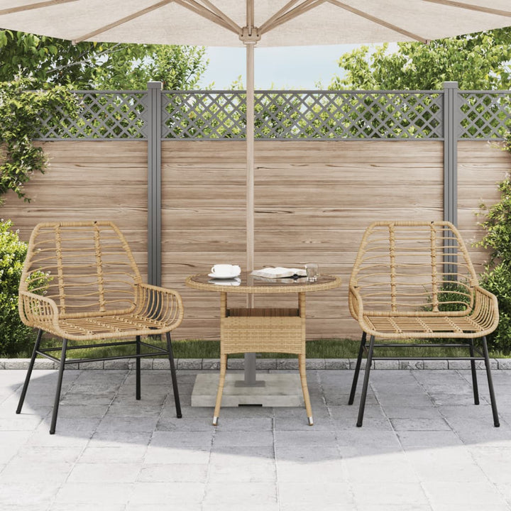 Gartenstühle 2 Stk. Poly Rattan