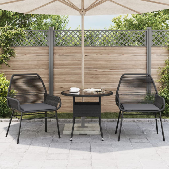 Gartenstühle 2 Stk. Mit Kissen Poly Rattan