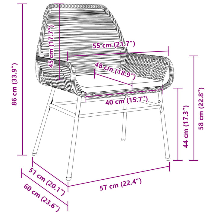 Gartenstühle 2 Stk. Mit Kissen Poly Rattan