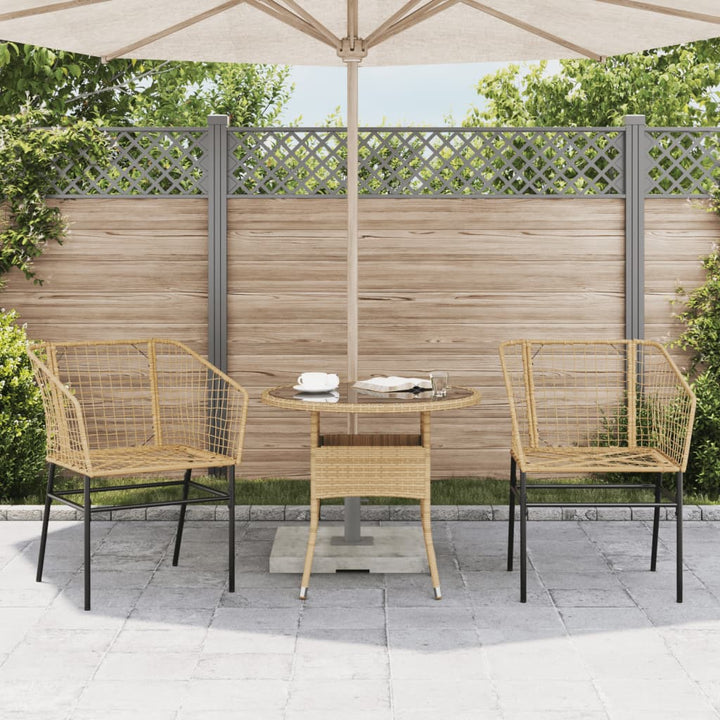 Gartenstühle 2 Stk. Poly Rattan