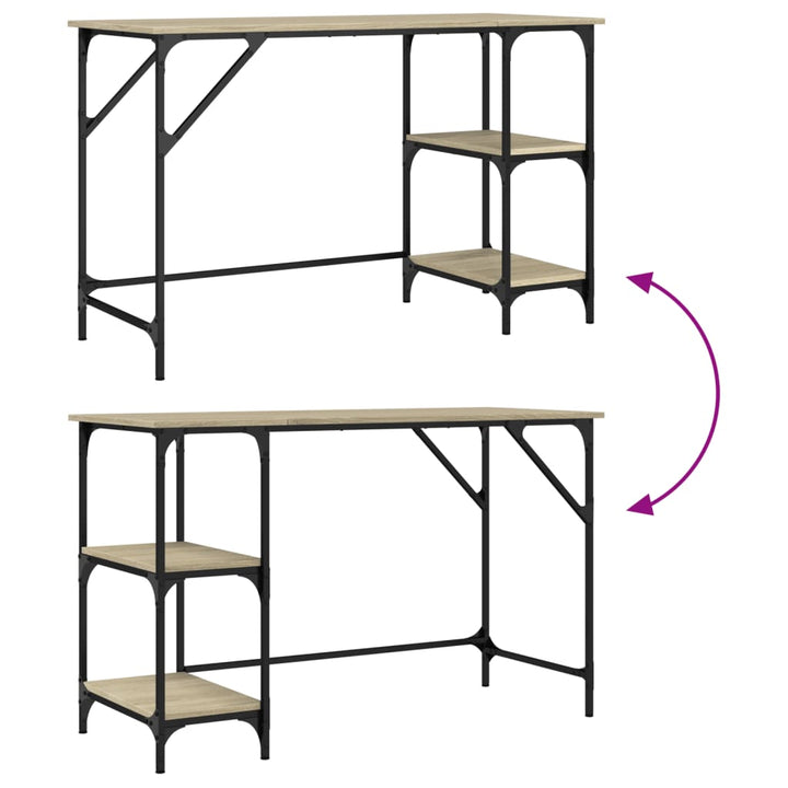 Schreibtisch Sonoma-Eiche 120X50X75 Cm Metall Holzwerkstoff