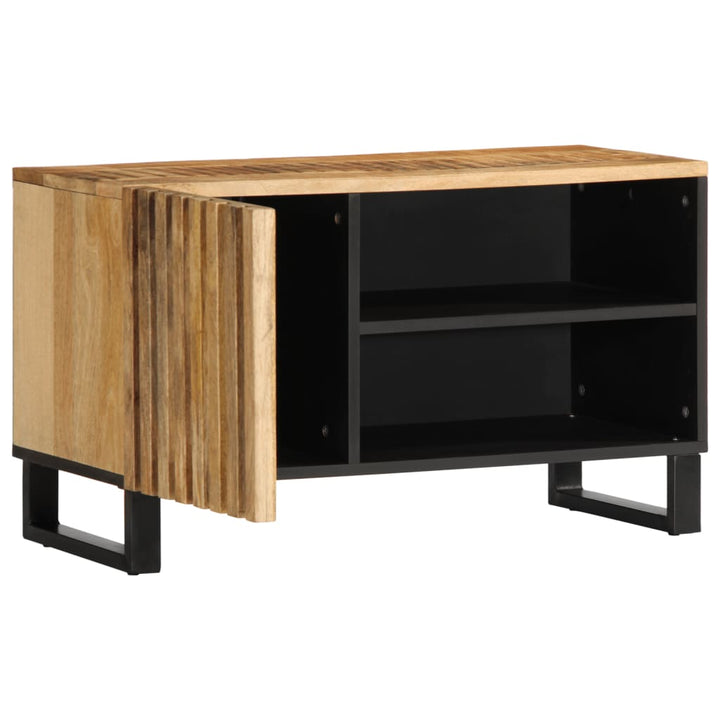 Tv-Schrank 80X34X46 Cm Raues Massivholz Mango