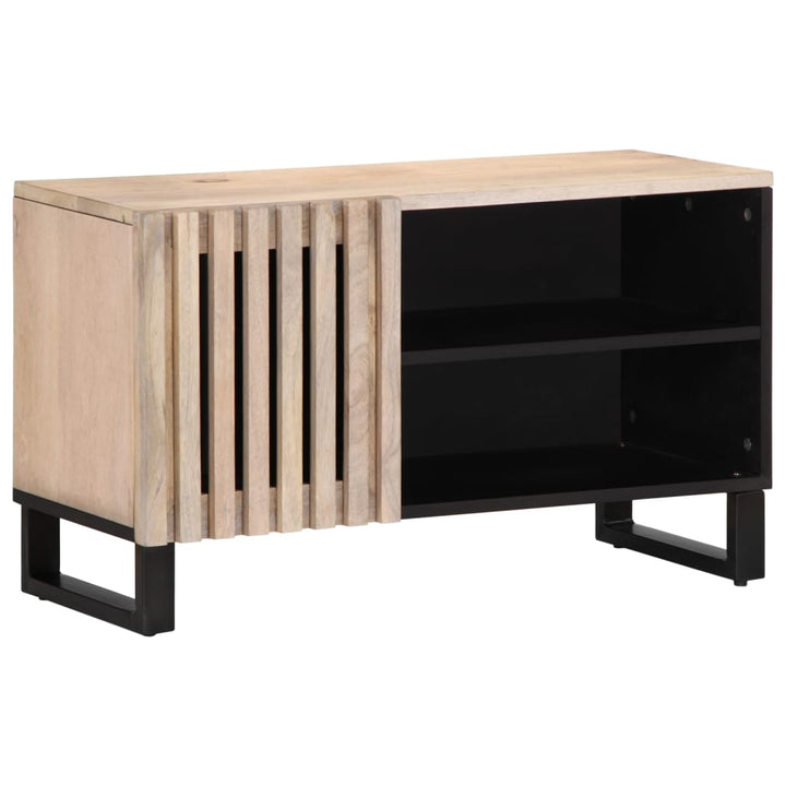 Tv-Schrank 80X34X46 Cm Raues Massivholz Mango