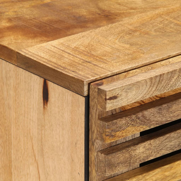 Sideboard 40X34X75 Cm Raues Massives Mangoholz