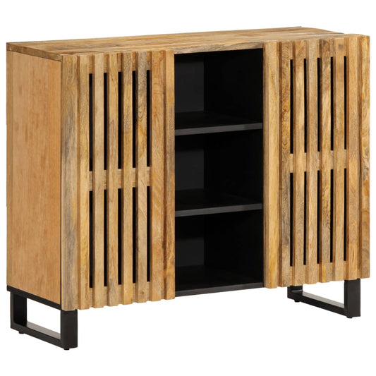 Sideboard 90X34X75 Cm Raues Massivholz Mango