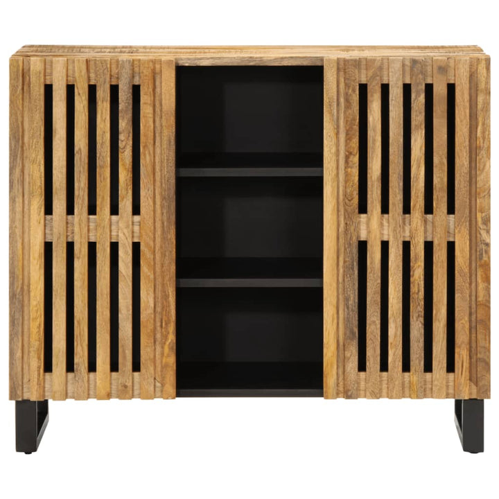 Sideboard 90X34X75 Cm Raues Massivholz Mango