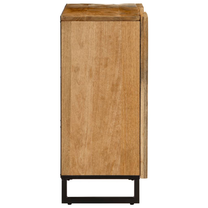 Sideboard 90X34X75 Cm Raues Massivholz Mango