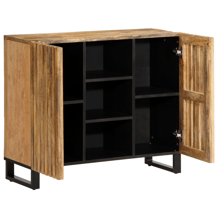 Sideboard 90X34X75 Cm Raues Massivholz Mango