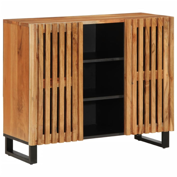 Sideboard 90X34X75 Cm Raues Massivholz Mango