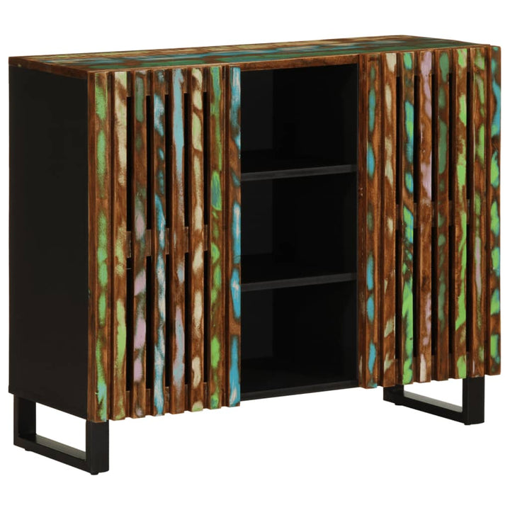 Sideboard 90X34X75 Cm Raues Massivholz Mango