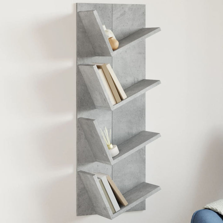 Wand-Bücherregal Mit 4 Fächern Braun Eichen-Optik 33X16X90 Cm