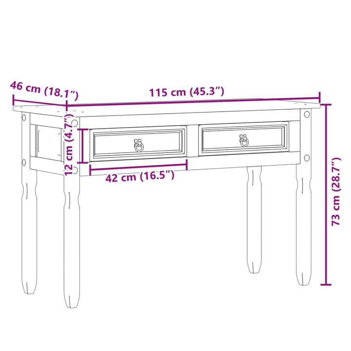 Konsolentisch Corona 115X46X73 Cm Massivholz Kiefer