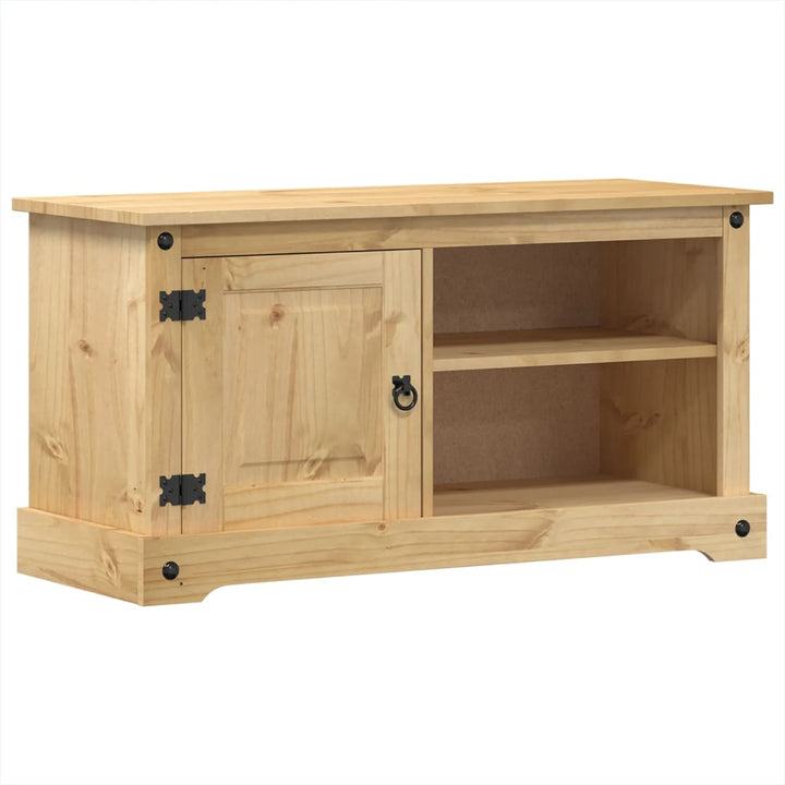 Tv-Schrank Corona 100X40X52 Cm Massivholz Kiefer Hellgrau