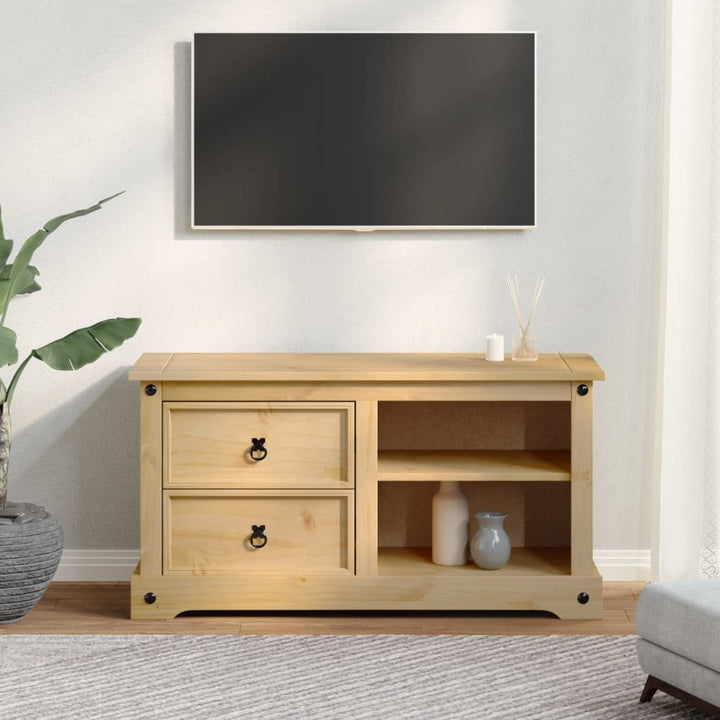 Tv-Schrank Corona 100X40X52 Cm Massivholz Kiefer