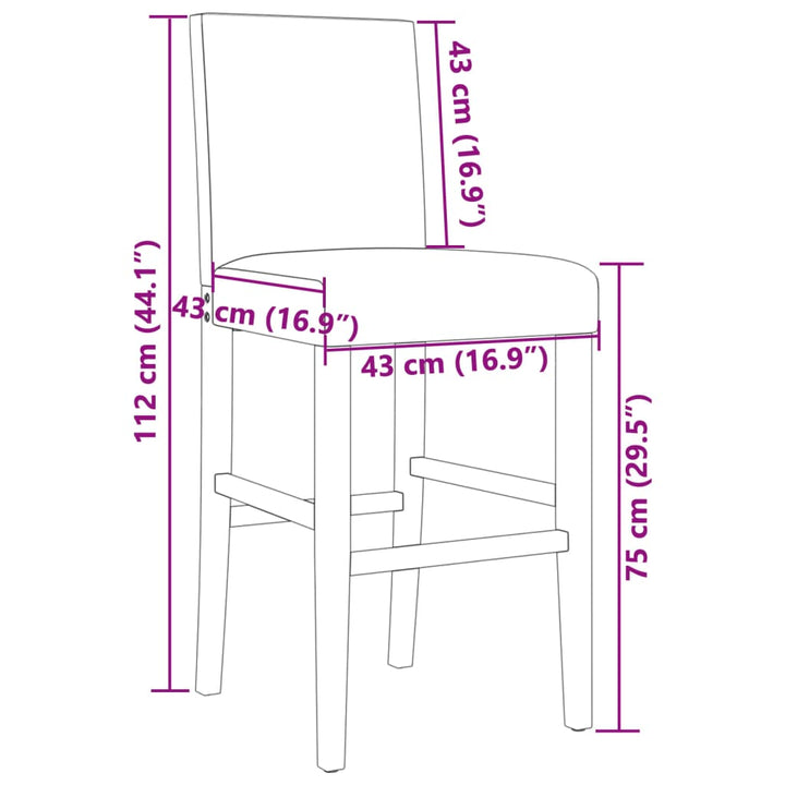 Barstühle 2 Stk. Massivholz Gummibaum Und Kunstleder