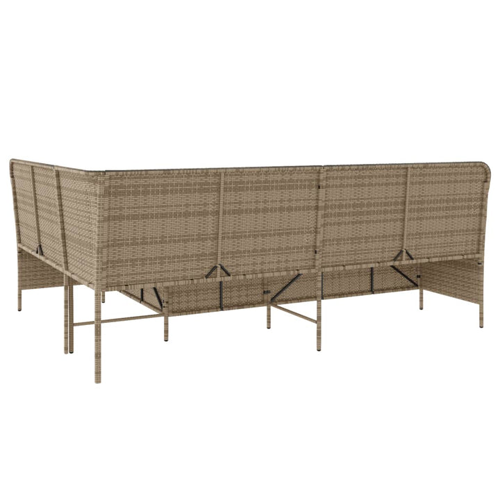 Gartensofa In L-Form Mit Kissen Poly Rattan