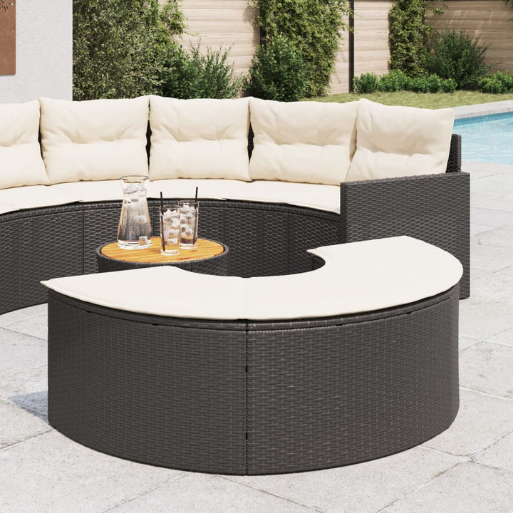 Gartenhocker Mit Kissen Poly Rattan