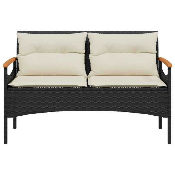 Gartenbank Mit Kissen 116X62,5X74 Cm Poly Rattan