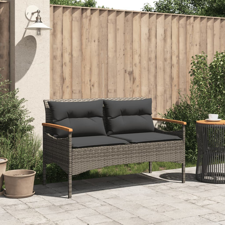 Gartenbank Mit Kissen 116X62,5X74 Cm Poly Rattan