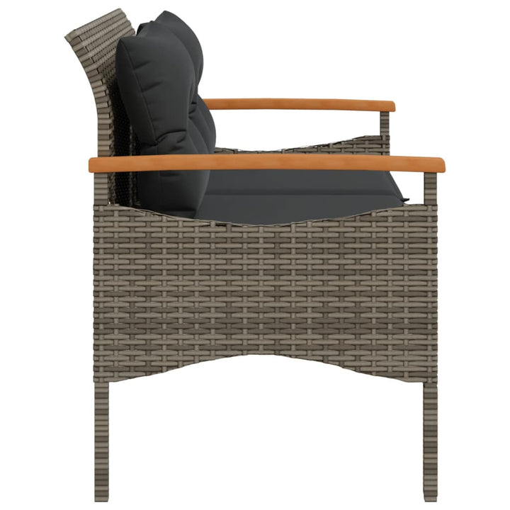 Gartenbank Mit Kissen 116X62,5X74 Cm Poly Rattan