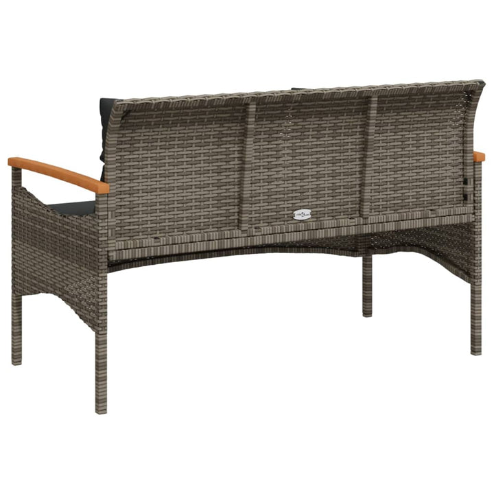 Gartenbank Mit Kissen 116X62,5X74 Cm Poly Rattan