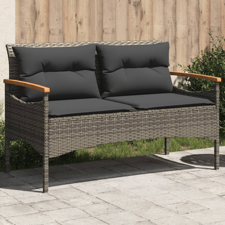 Gartenbank Mit Kissen 116X62,5X74 Cm Poly Rattan