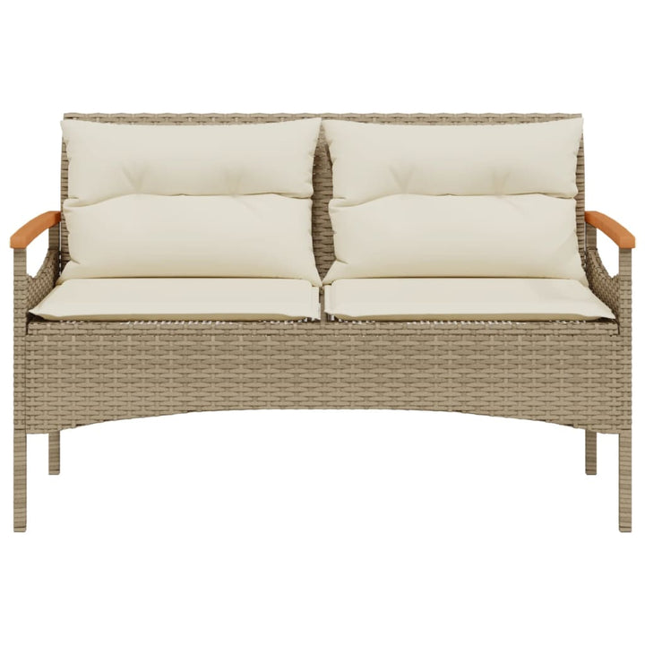 Gartenbank Mit Kissen 116X62,5X74 Cm Poly Rattan