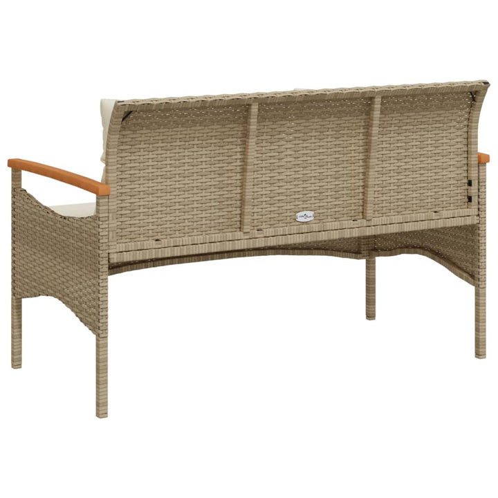 Gartenbank Mit Kissen 116X62,5X74 Cm Poly Rattan