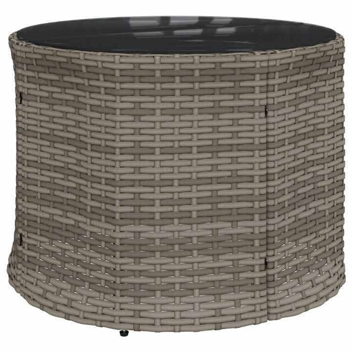 3-Tlg. Garten-Sofagarnitur Halbrund Poly Rattan