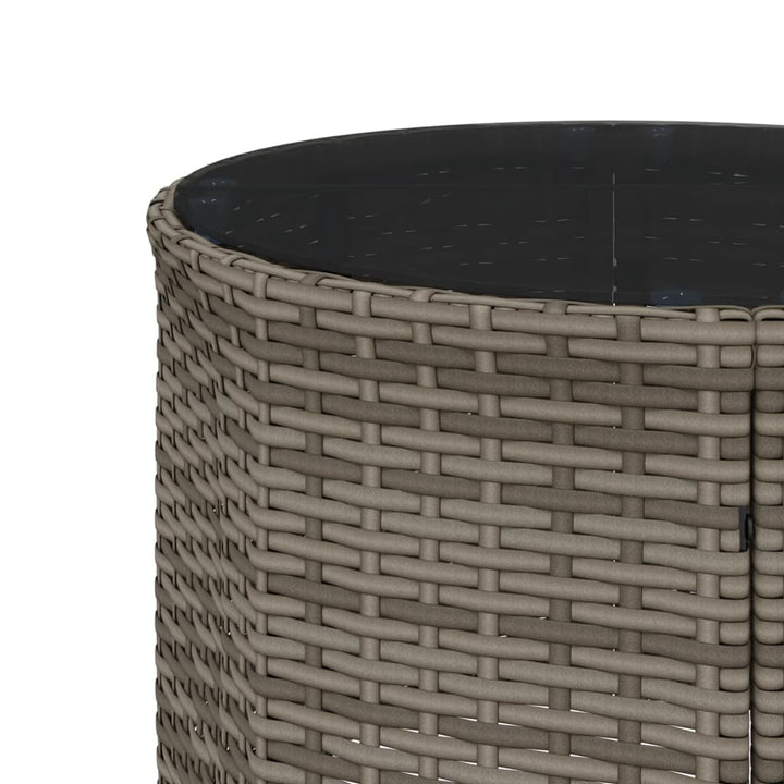 3-Tlg. Garten-Sofagarnitur Halbrund Poly Rattan