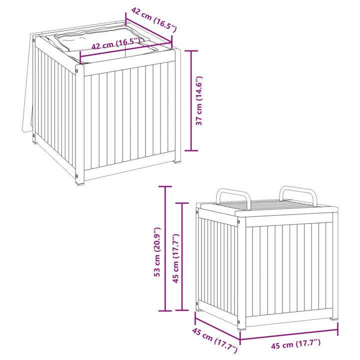 Gartenbox Massivholz Akazie Und Stahl