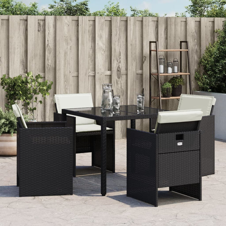 Gartenstühle Mit Kissen 4 Stk. Schwarz Poly Rattan