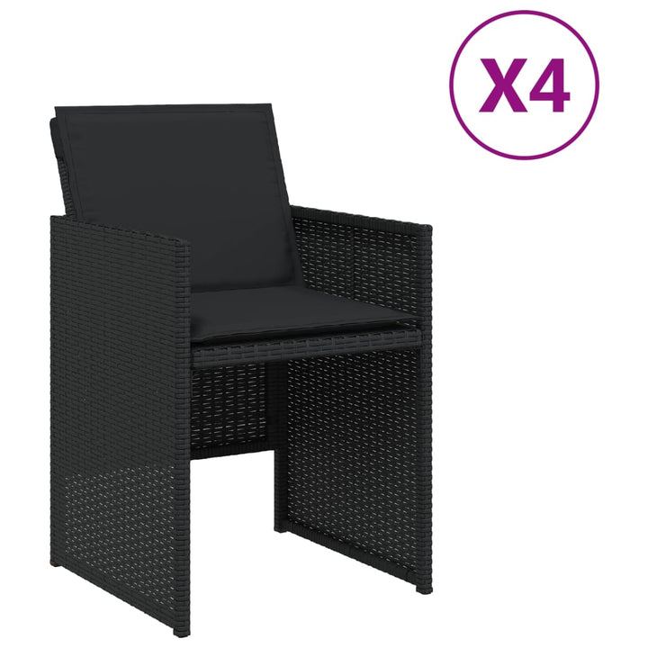 Gartenstühle Mit Kissen 4 Stk. Schwarz Poly Rattan