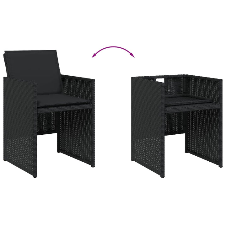 Gartenstühle Mit Kissen 4 Stk. Schwarz Poly Rattan