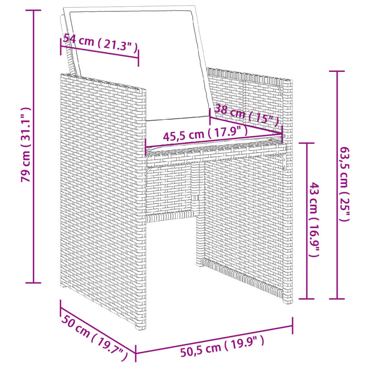 Gartenstühle Mit Kissen 4 Stk. Schwarz Poly Rattan