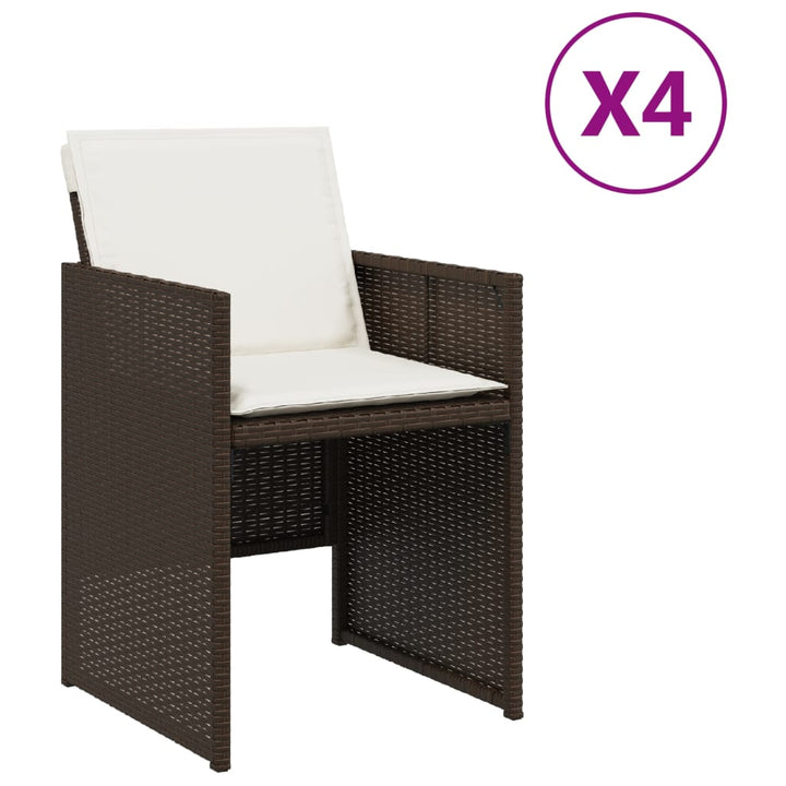 Gartenstühle Mit Kissen 4 Stk. Braun Poly Rattan