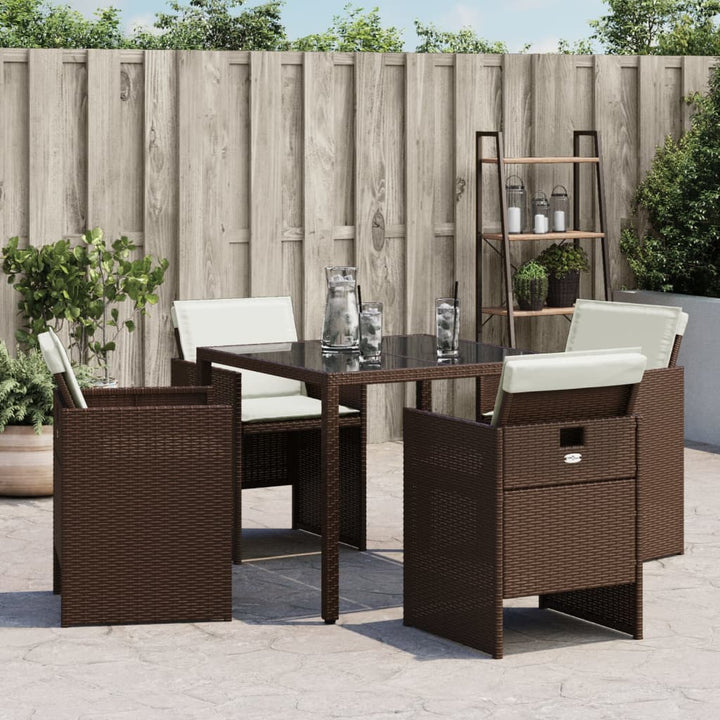 Gartenstühle Mit Kissen 4 Stk. Braun Poly Rattan