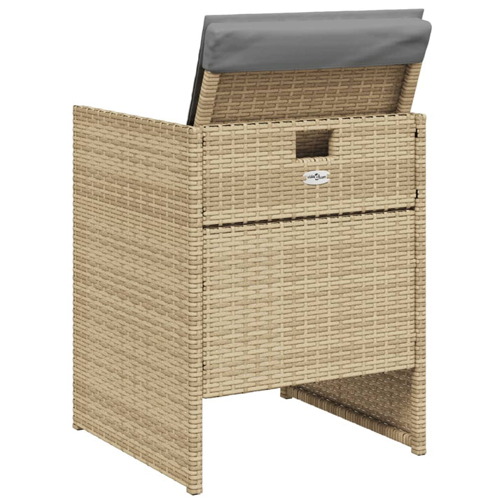 Gartenstühle Mit Kissen 4 Stk. Beigemischung Poly Rattan