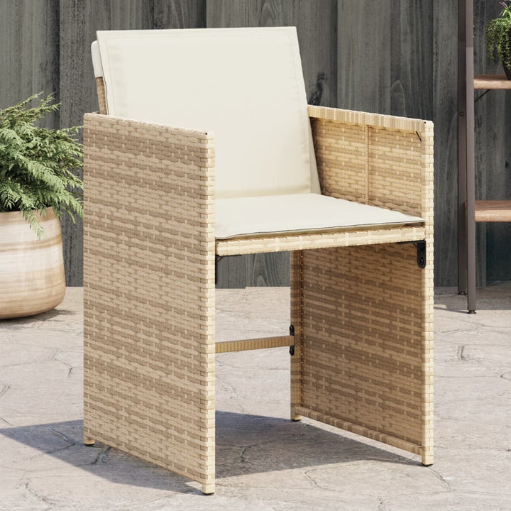 Gartenstühle Mit Kissen 4 Stk. Beige Poly Rattan