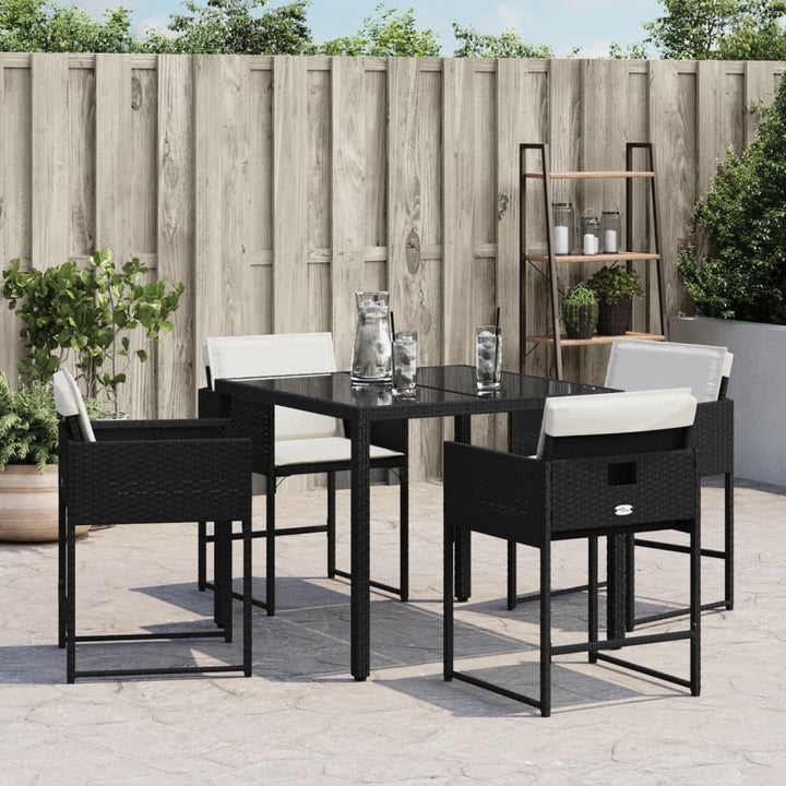 Gartenstühle Mit Kissen 4 Stk. Schwarz Poly Rattan