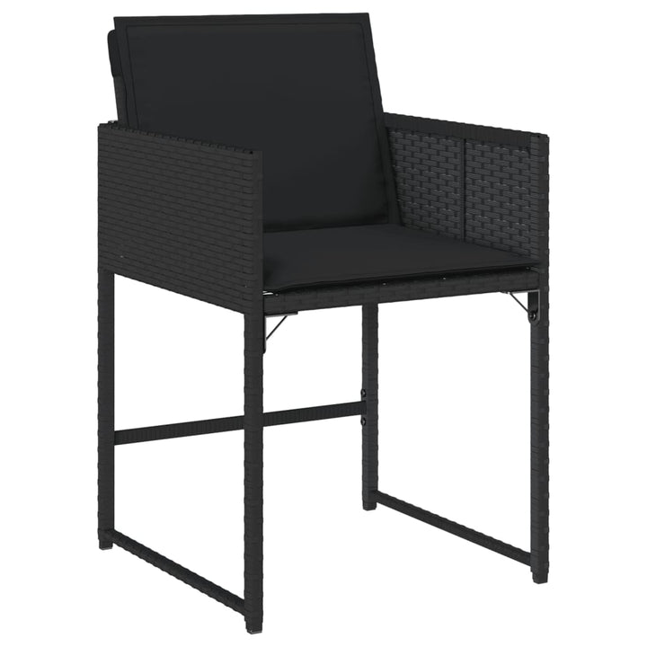 Gartenstühle Mit Kissen 4 Stk. Schwarz Poly Rattan