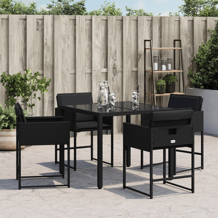 Gartenstühle Mit Kissen 4 Stk. Schwarz Poly Rattan