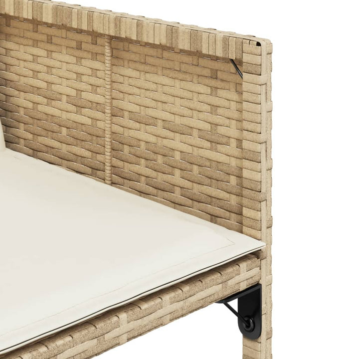 Gartenstühle Mit Kissen 4 Stk. Beige Poly Rattan Natürliches Douglasie