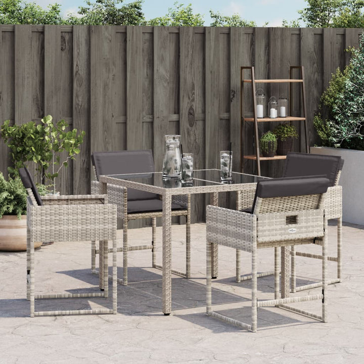 Gartenstühle Mit Kissen 4 Stk. Hellgrau Poly Rattan